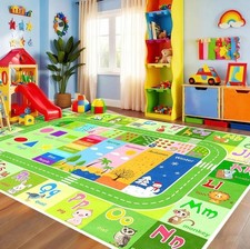 BATATADOCE Kids Rugs for Playroom 2.5' x 4', Animals, Colors, ABC Rug, Decor