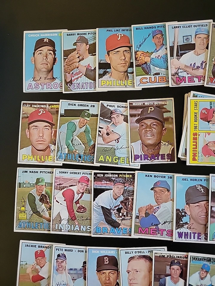 Lote de tarjetas de béisbol 1967 Topps - 69 diferentes - con Chuck Harrison y Bud Harrelson Foto 4 de 4