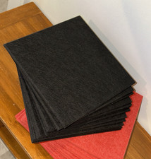 Lot of 12 Black 12 Red Felt Acoustic Panels Studio 12 x12