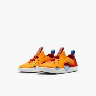 Nike Sunray Protect 4 PS Orange Peel Picante Red Kid Preschool Sandal HF6277-800