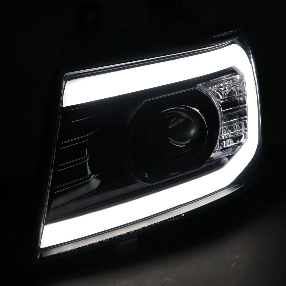 Smoke Projector Headlights Fits 2007-2013 Avalanche Tahoe Suburban LED Strip - Imagem 3 de 4