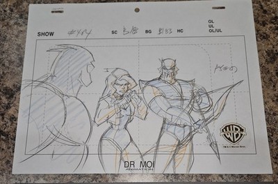 Justice League Unlimited Animated Series Drawing Black Canary Green Arrow WC