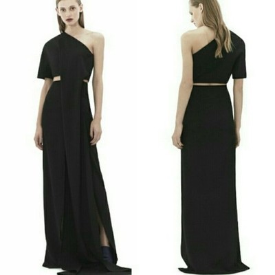 NEW NWT Solace London Sokari One Shoulder Cutout Maxi Gown Black SIZE US 2/UK 6
