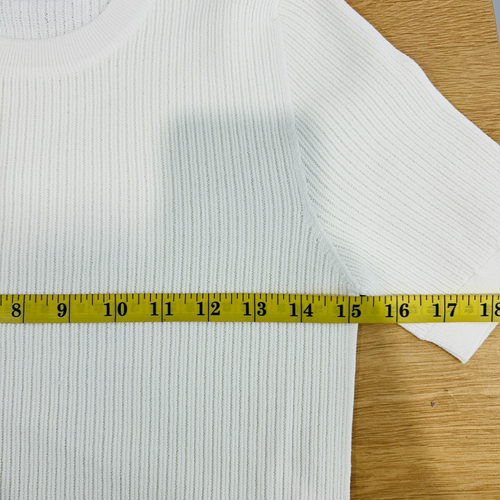 Fendi NEW Ribbed Top White Size 42 Short Sleeve Stretch AU/UK 10 US 6 Designer - Picture 13 of 14