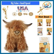 Highland Cow Plush Toy 9 Inch Soft Animal Educational Gift for Kids