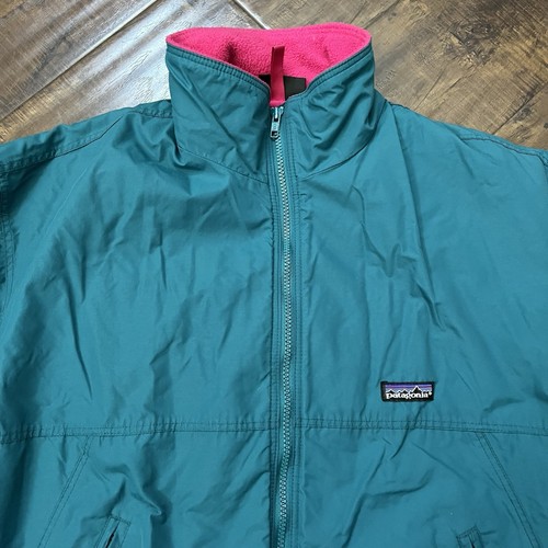 Patagonia Jacket Mens Medium Fleece Lined Bomber 90s Retro Teal Green Vintage - Picture 3 of 8