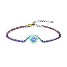 zeqingjw Cremation Heart Urn Bracelet for Pets Ashes Pet Paw Small, Colorful
