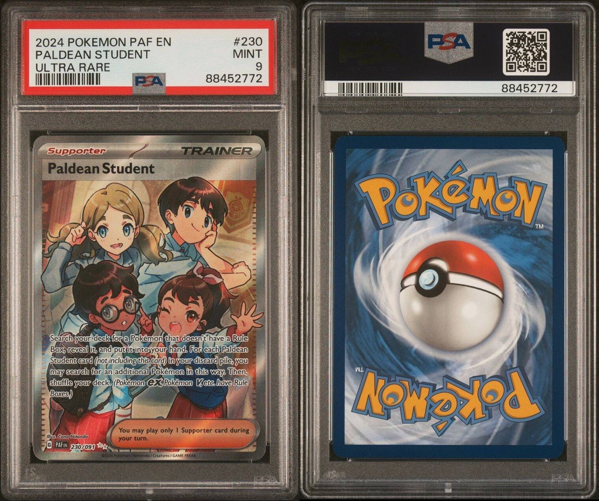 PSA 9 Mint Paldean Student Ultra Rare 2024 Pokemon Paldean Fates