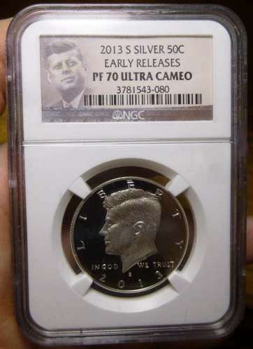2013-S 50C SILVER PROOF KENNEDY NGC PF70 ULTRA CAMEO HALF DOLLAR