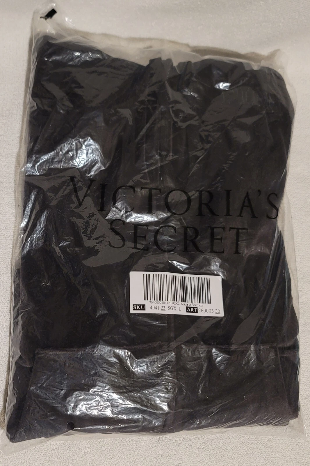 UNDERCOVER Felpa Victoria's Secret ROSA nera velluto full zip con cappuccio L nuova con etichetta