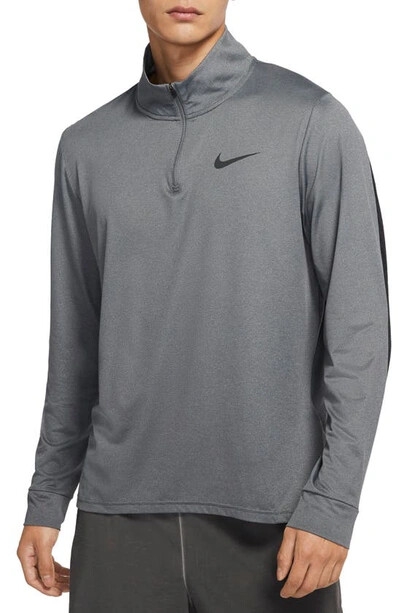 Nike Pro Men' Smoke Grey 1/4-Zip Hyper Dry Training Pullover