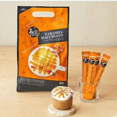 Cafemori Caramel Macchiato Coffee Mix Korean Instant 12g 60 Sticks Free Shipping