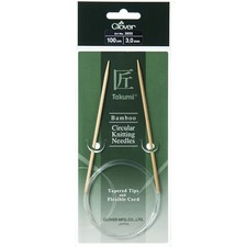 Clover Knitting Pins: Circular: Fixed: Takumi Bamboo: 100cm x 3.00mm 3 