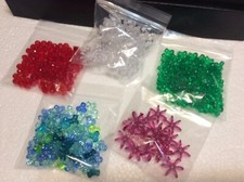 300 Pc Assorted Shapes / Colors Crystal Plastic Craft Jewelry Beads Lot B