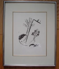 MARC CHAGALL - Lithograph Print - Artist With His Canvas - Attractively Framed