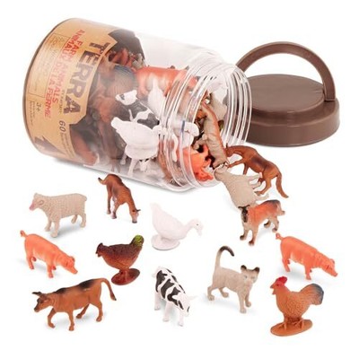 Terra 60-teilig Tierfiguren Sammlung Bauernhof Spielzeug Set   Kühe Schweine ...