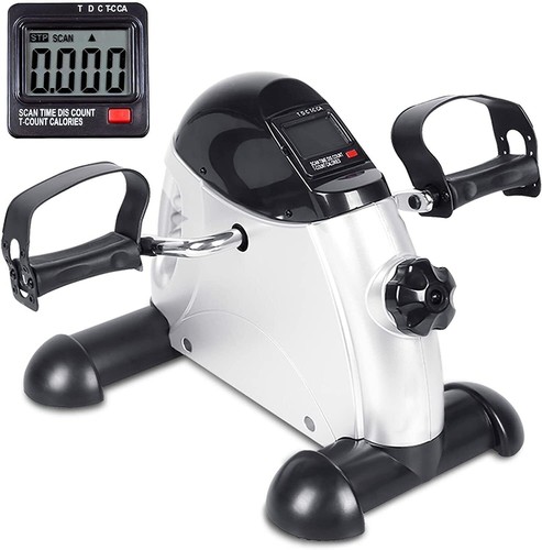 Mini Exercise Bike Pedal Exerciser Arm&leg Lcd Display With Handle Portable