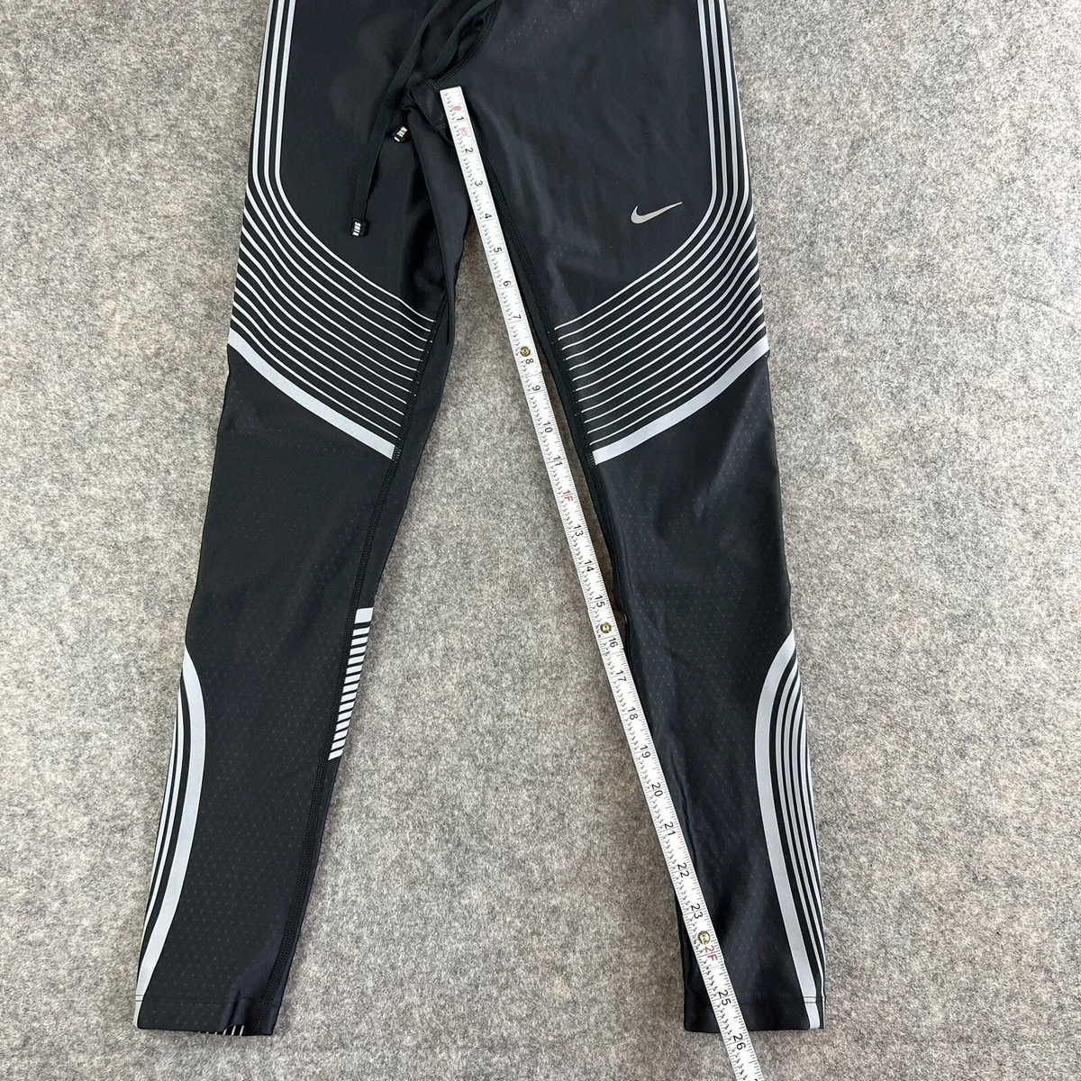 Nike Power Speed Flash Running Tights Womens Size XS black 800948-010  Reflective