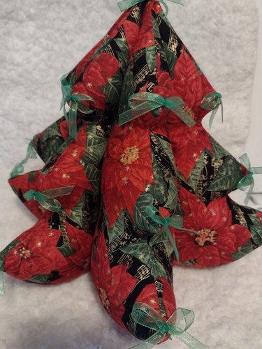 Vintage Stoff Weihnachtsbaum Tischplatte Dekor Mittelstück Plüsch Hausgemacht Stofftier - Bild 3 von 7