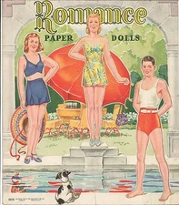 VINTGE UNCUT 1945 ROMANCE PAPER DOLL 10 PG ORG SZE~LASER REPRODUCTION NO1 FREE S