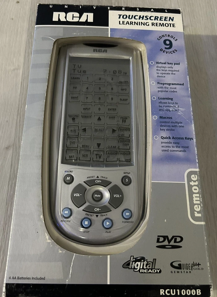 Universal Remote Programmable Learning Remote Touchscreen Digital RCA RCU1000B - Image 2 of 4