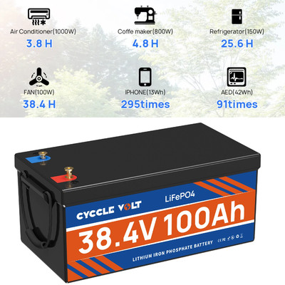36V 100Ah LiFePO4 Battery 15000+Cycles Lithium Golf Cart Solar RV Trolling Motor