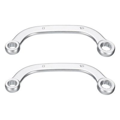2pcs Half Moon Double Box Wrench 8 x 10mm 12-Point Carbon Steel C Box Wrench