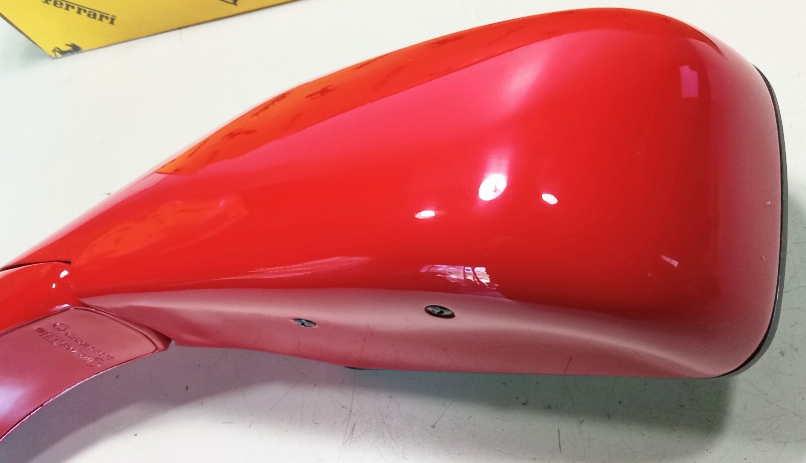 Ferrari 348 Exterior Rear View Door Mirror_62189010_62189000_LEFT_NEW_Red_OE