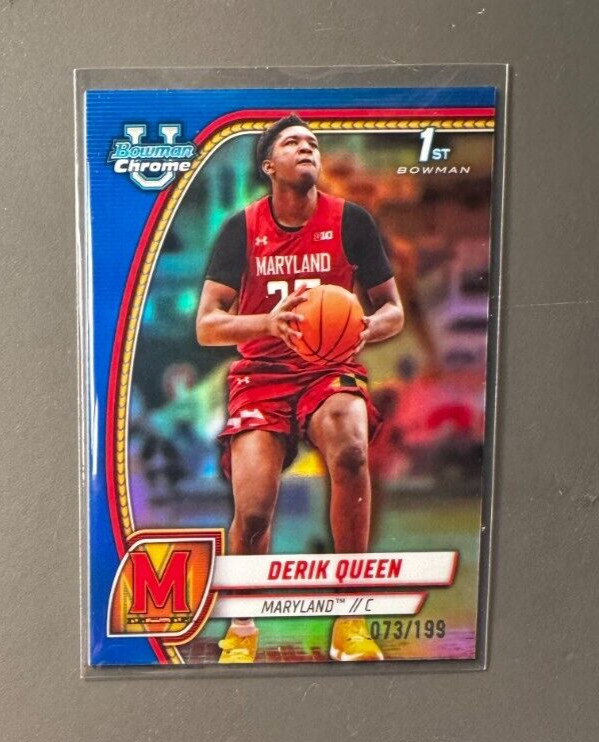 2024-25 Bowman Chrome University DERIK QUEEN Blue Refractor 1st /199 #19