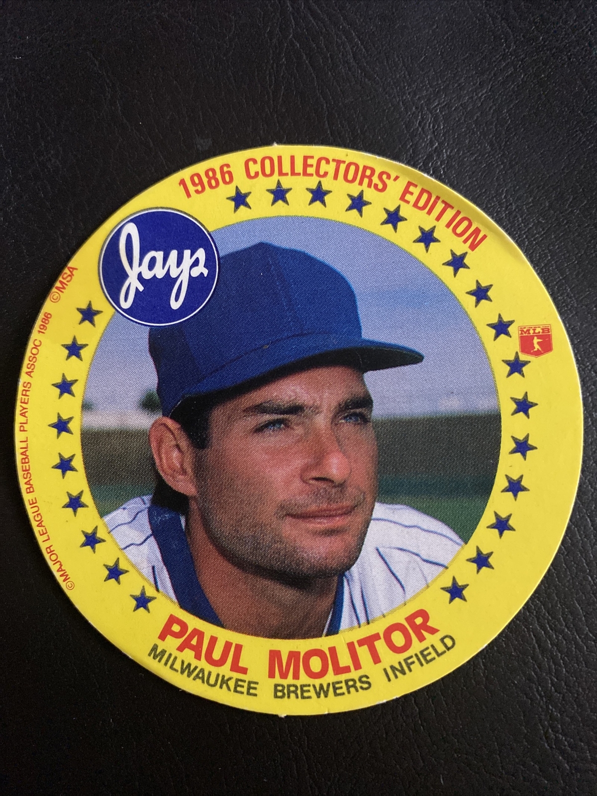 1986 Jays Potato Chips Disc-Milwaukee Brewers-Paul Molitor