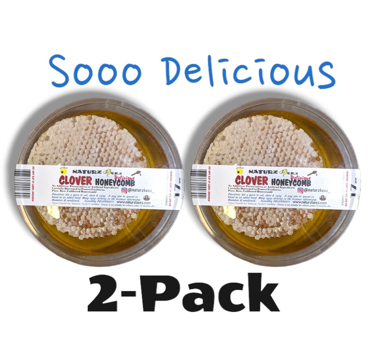 HONEYCOMB 2 Pack 17.6oz 500g each 100% PURE UNFILTERED HONEY COMB