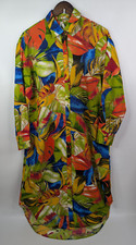 Live 4 Truth Floral Colorful Button Up Fashion Midi Shirt Dress US Women's M