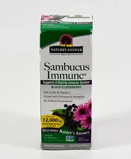 Natures Answer SAMBUCUS IMMUNE 4oz Liquid 12,000mg black elderberry NIB 01/2026