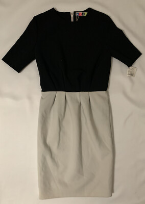 MSGM Womens Black And White Colorblock Dress Size 40 NWT