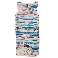 Talbots Coastal Nautical Shift Dress Sleeveless Women’s 10 Pink Blue