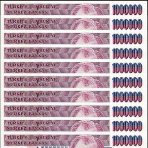 10,000,000 Turkey 10 Million LIRA P-213 1970(2002) Turkish 1000000 x 10 NOTE Cir