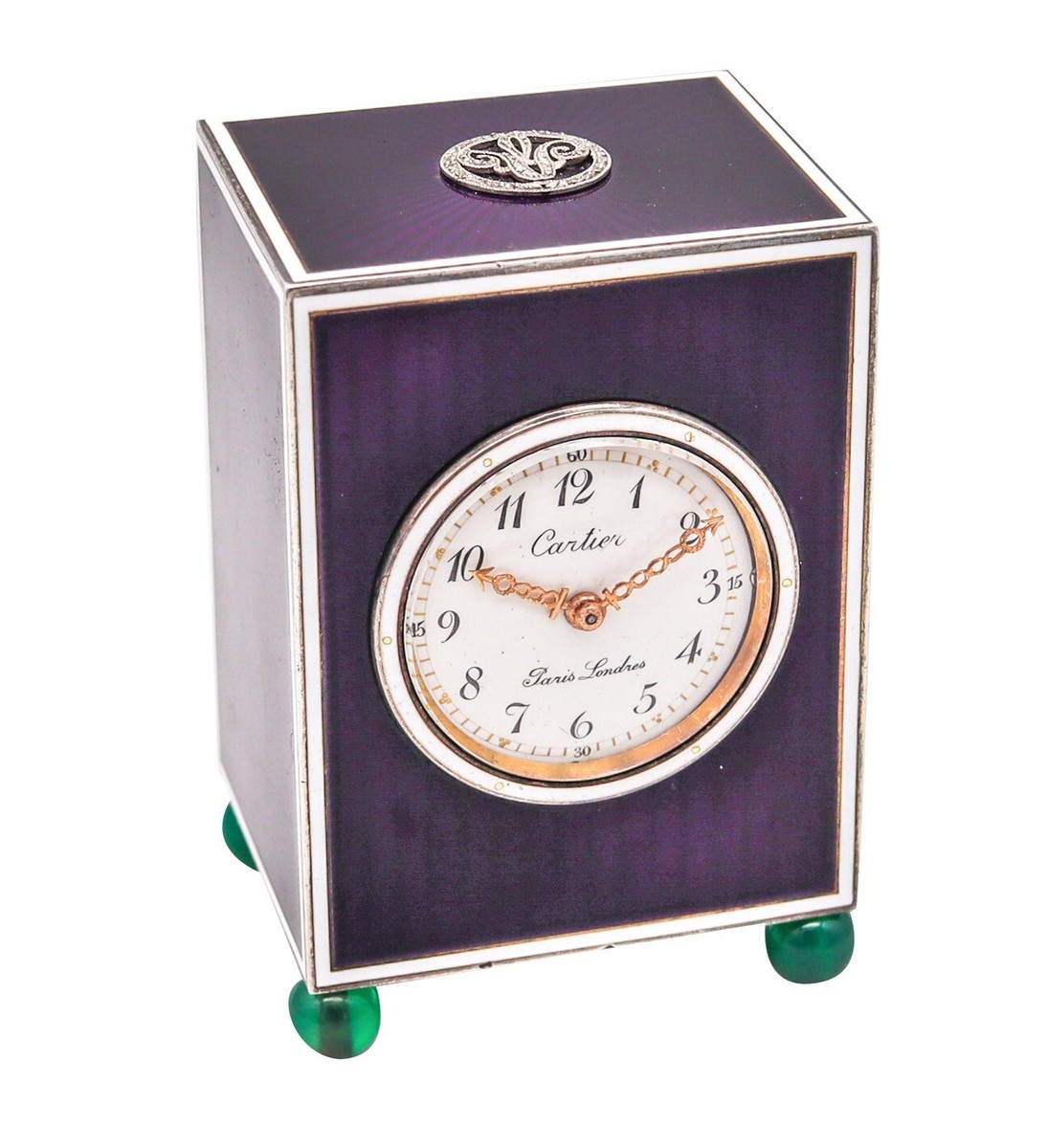 Cartier Paris London 1905 Belle Epoque Enamel Clock 18kt