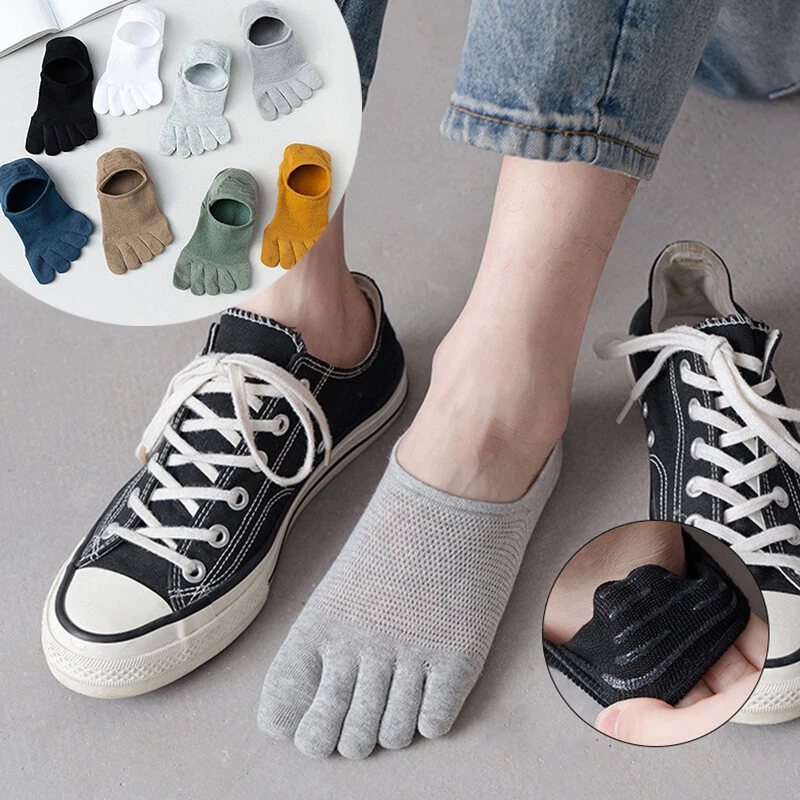 5Pairs Men Five Toe Socks Boat Sock Male 5 Finger Breathable Cotton Short Socks