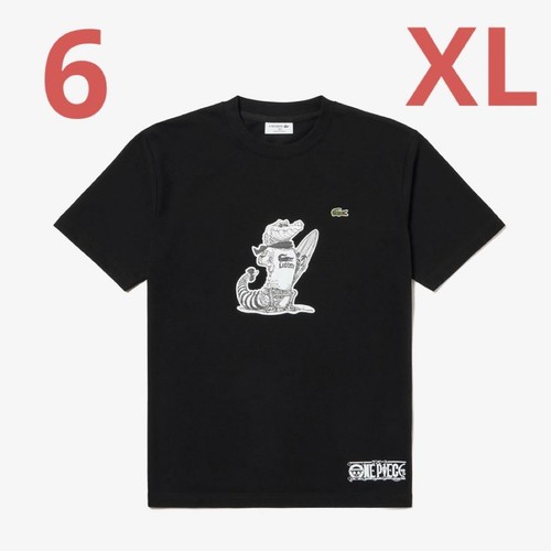 Lacoste x ONE PIECE Crocodile Character T-shirt black Size XL From JAPAN NEW