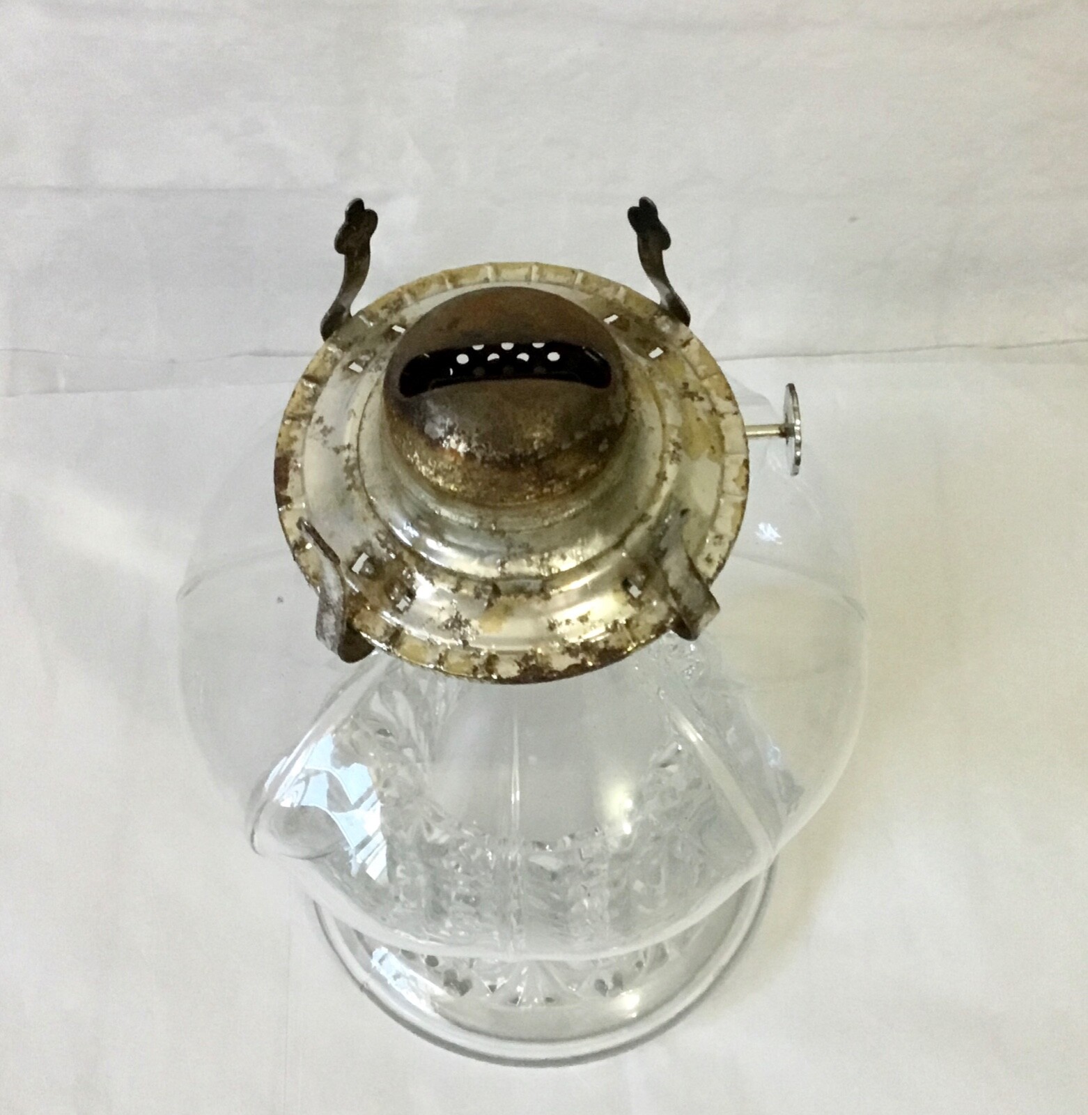 Vtg Lamplight Farms Oil Lamp Clear Glass Drapery Pattern Model NR 255 No Shade eBay