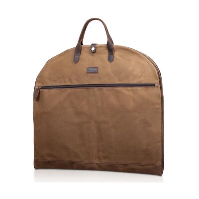 Polare 43  Waxed Canvas Full Grain Leather Trim Carry On Garment Bag for T