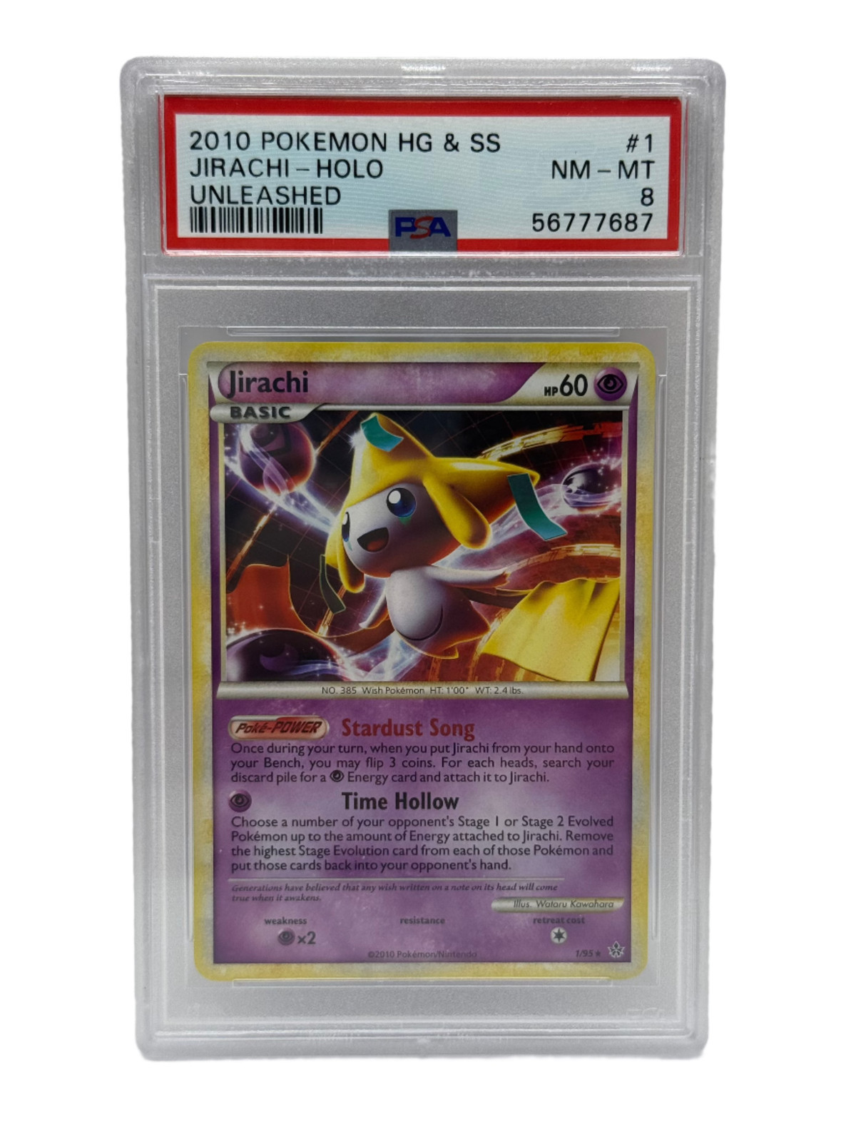 2010 Pokémon HG & SS Unleashed Jirachi Holo 1/95 PSA 8 NEAR MINT - MINT