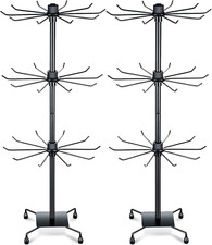 BBTO 2 Pcs Rotating Display Stand Jewelry Display Rack with Hooks Metal Earrings
