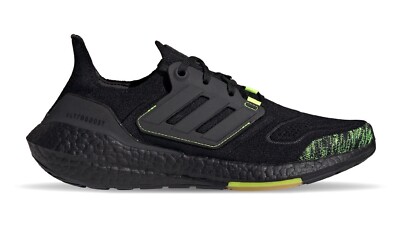 Mens Adidas Ultraboost 22 'Black Solar Yellow' Black Running Shoes
