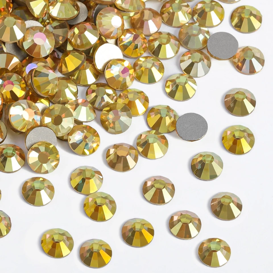 Gemas planas de diamantes de imitación de oro brillante 1440 piezas para uñas ropa decoración artesanal Foto 2 de 4