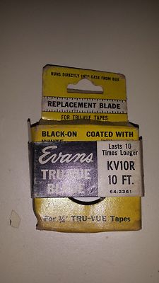 NOS Evans Tru-Vue tape measure replacement blade KV10R  10'