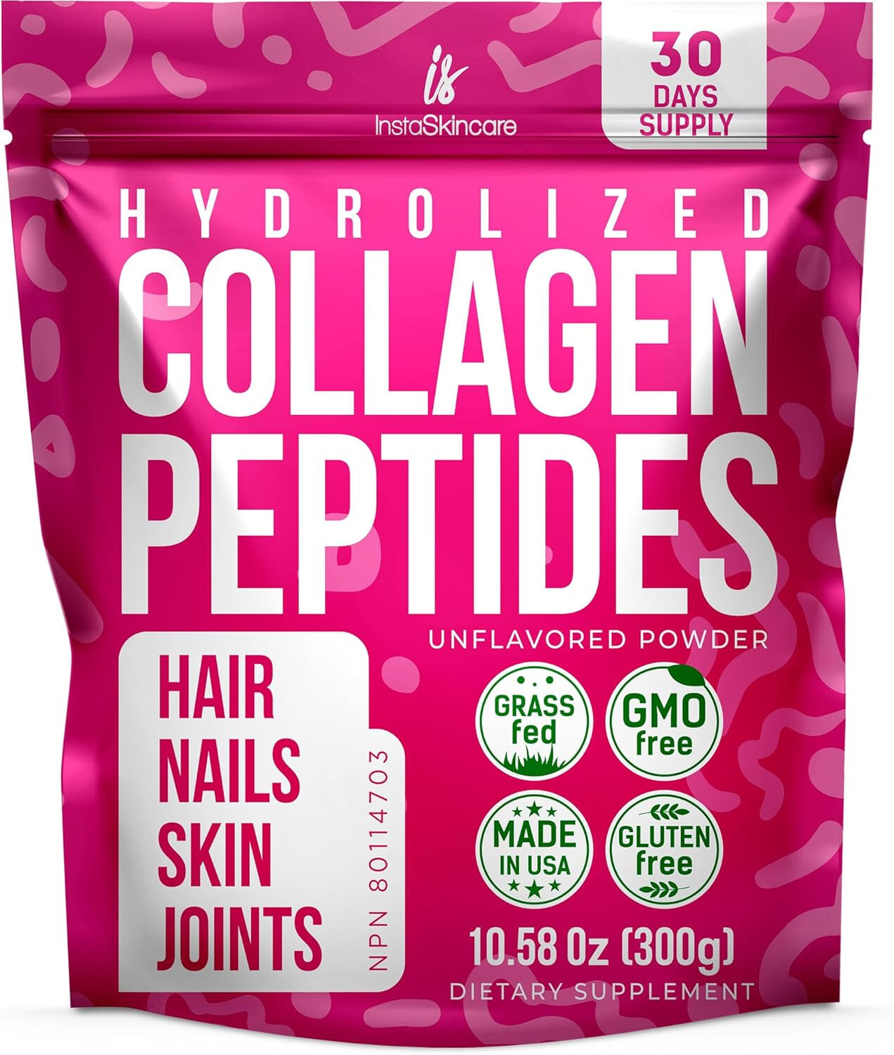 InstaSkincare Collagen Peptides - 30 day supply - Unflavored Powder - 05/2026+