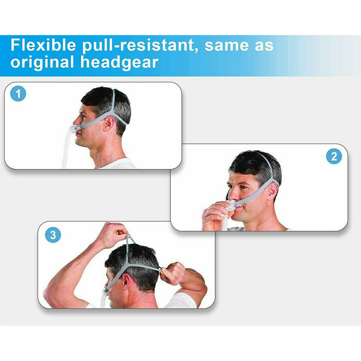 3X Replacement Headgear Strap Fit For ResMed Airfit P10 Nasal Pillow