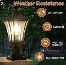 SCNYCUL Post Light Dusk to Dawn Outdoor Waterproof Exterior Lanp