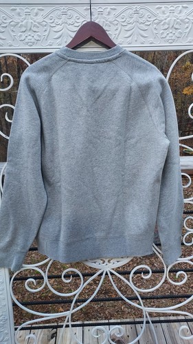 Nike Mens M Gray red Tag Mini Check Crew Neck Sweatshirt - Picture 5 of 5